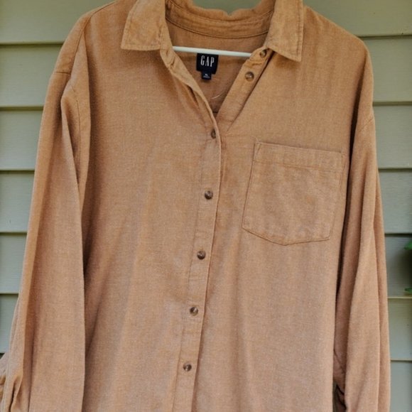🆕 GAP Camel Chamois Shirt XL - Picture 2 of 5